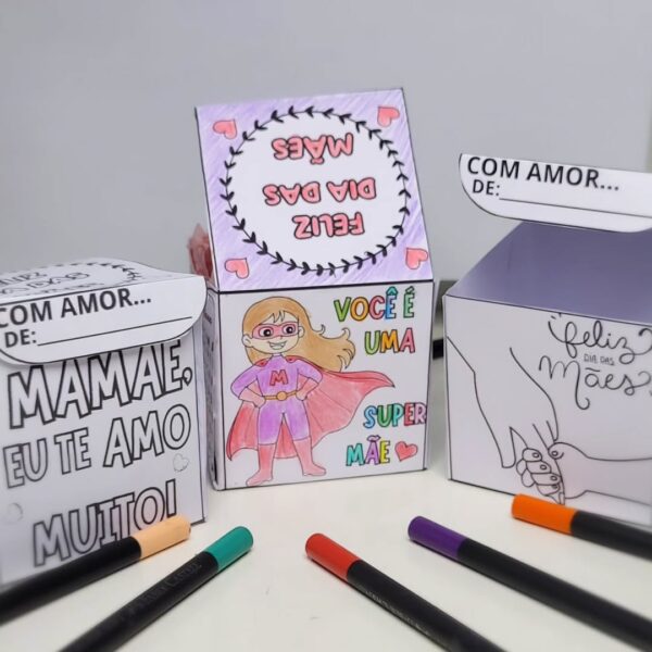 LEMBRANCINHAS DIA DAS MÃES EM FORMATO DE CAIXINHA