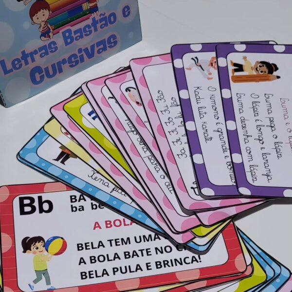 FICHAS DE LEITURA: LETRAS BASTÃO E CURSIVA - Imagem 3