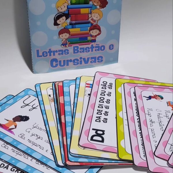 FICHAS DE LEITURA: LETRAS BASTÃO E CURSIVA - Imagem 2